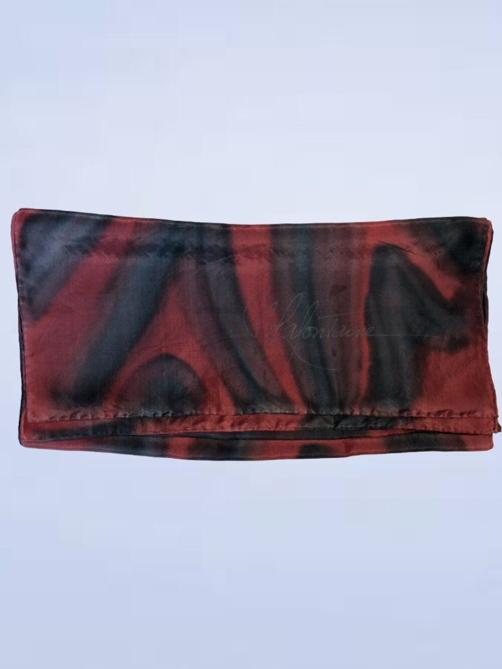 Jean Lafontaine Signed Hand Painted Silk Rectangle Scarf with Hand Rolled Hem